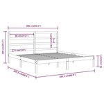 vidaXL Cadre de lit Bois de pin massif 200x200 cm