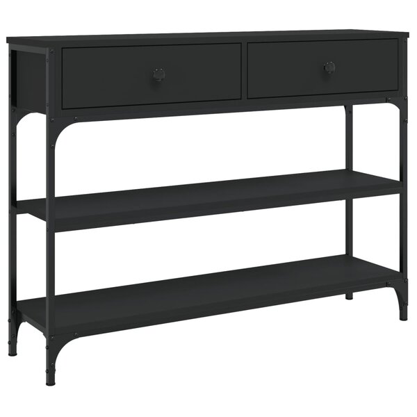 vidaXL Table console noir 100x25x75 cm bois d'ingénierie