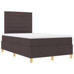 vidaXL Lit à sommier box avec matelas & LED marron foncé 120x190 cm en tissu