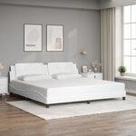 vidaXL Cadre de lit sans matelas blanc 200x200 cm similicuir