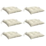 vidaXL Coussins de chaise lot de 6 blanc crème 50x50x7 cm tissu oxford