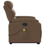 vidaXL Fauteuil inclinable de massage électrique Marron Tissu
