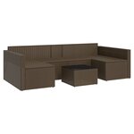 vidaXL Salon de jardin 2 Pièces avec coussins Marron Résine tressée