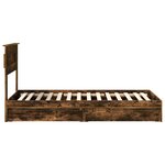 vidaXL Lit de Rangement Chêne fumé 90 x 190 cm Bois d'ingénierie