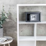 HI Coffre-fort avec serrure électrique Gris foncé 31 x 20 x 20 cm