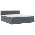 vidaXL Lit de Rangement avec tête de lit Gris foncé 90 x 200 cm