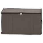 vidaXL Boîte de rangement avec fenêtre transparente Gris Tissu intissé