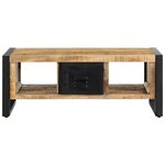 vidaXL Table basse 90x50x36 cm bois de manguier massif brut