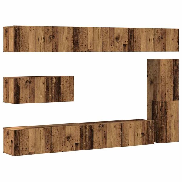 vidaXL Ensemble de meuble TV mural 7 Pièces vieux bois bois d'ingénierie