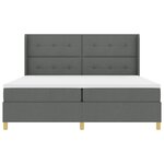 vidaXL Lit à Ressorts avec matelas Gris foncé 200 x 200 cm tissu
