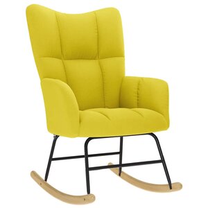 vidaXL Chaise à bascule jaune clair tissu