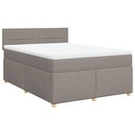 vidaXL Sommier à lattes de lit avec matelas Taupe 160x200 cm Tissu