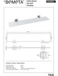 Etagère, tablette murale de douche TASI en verre 60 cm