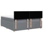 vidaXL Sommier à lattes de lit avec matelas Gris clair 200x200cm Tissu