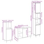 vidaXL Ensemble de mobilier de salle de bain 3 pièces en chêne artisan