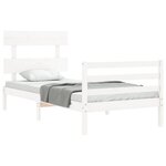 vidaXL Cadre de lit sans matelas blanc 100x200 cm bois massif