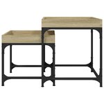 vidaXL Tables d'appoint 2 Pièces Chêne sonoma Bois d'ingénierie