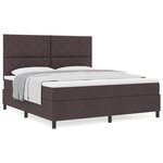 vidaXL Lit à ressorts avec matelas Marron foncé 180 x 200 cm tissu