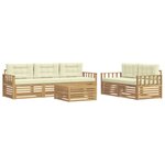 vidaXL Ensemble de canapés d'extérieur 6 pc Blanc et crème