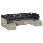 vidaXL Ensemble de canapé de jardin 7 Pièces Gris clair 289 x 154 x 85 cm