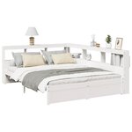 vidaXL Lit bibliothèque sans matelas blanc 140x200 cm bois pin massif