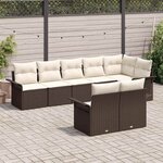 vidaXL Ensemble de canapé de jardin 8 Pièces Marron polyrotin
