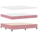 vidaXL Lit à ressort LED avec matelas Rose 200 x 200 cm Velours
