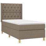 vidaXL Sommier à lattes de lit avec matelas Taupe 80x200 cm Tissu