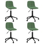 vidaXL Chaises pivotantes à manger lot de 4 vert foncé velours