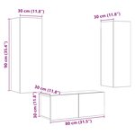 vidaXL Meubles TV muraux 6 Pièces chêne artisanal bois d'ingénierie