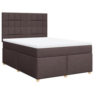 vidaXL Sommier à lattes de lit avec matelas Marron foncé 160x200 cm