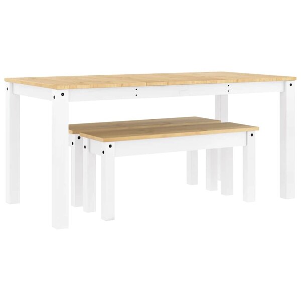 vidaXL Ensemble à manger Panama 3 Pièces blanc bois de pin massif