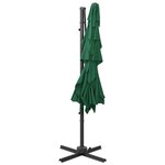 vidaXL Parasol à 4 niveaux avec mât en aluminium Vert 250x250 cm