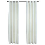 vidaXL Rideaux occultants avec anneaux 2 Pièces Velours Crème 140x245 cm