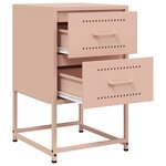 vidaXL Tables de chevet 2 Pièces rose 36x39x60 5 cm acier