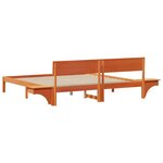 vidaXL Cadre de lit avec tête de lit Brun cire 180 x 200 cm Pin massif