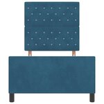 vidaXL Lit à ressorts avec tête de lit Bleu foncé 90 x 200 cm Velours