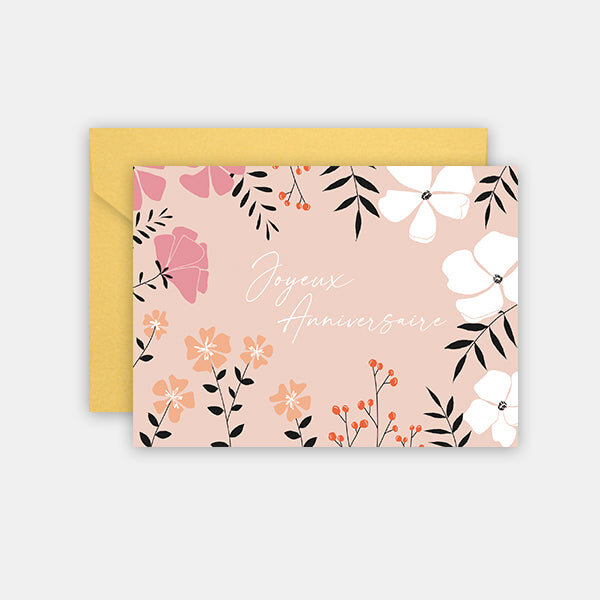 Carte anniversaire - fleurs