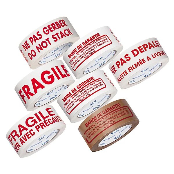 Ruban adhésif pour usage palette bande de garantie raja 50 mm x 100 m (lot de 6)