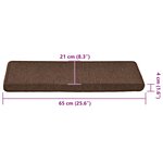 vidaXL Tapis d'escalier 30 pièces 65 x 21 x 4 cm Marron café Bord rectangulaire