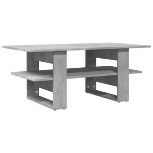 vidaXL Table basse gris béton 102x55x42 cm bois d'ingénierie