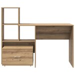 vidaXL Bureau Chêne artisanal 131 5 x 50 x 106 5 cm Bois d'ingénierie