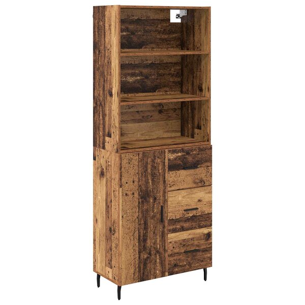 vidaXL Haut Armoire avec tiroir 2 Pièces Bois Ancien Bois d'ingénierie