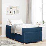 vidaXL Cadre de lit avec matelas avec matelas Bleu 90 x 200 cm tissu