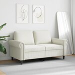 vidaXL Canapé à 2 places Crème 120 cm Velours