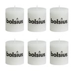 Lot de 6 bougies 80 x 68 mm blanc bolsius