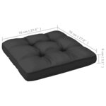 vidaXL Repose-pied de jardin avec coussin Noir Bois de pin massif