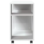 vidaXL Table d'appoint avec roues blanc 70x35x60 cm bois d'ingénierie