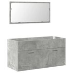 vidaXL Armoire de bain avec miroir gris béton bois d'ingénierie