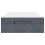 vidaXL Cadre de lit avec matelas avec matelas 2 Pièces Gris Foncé Velours